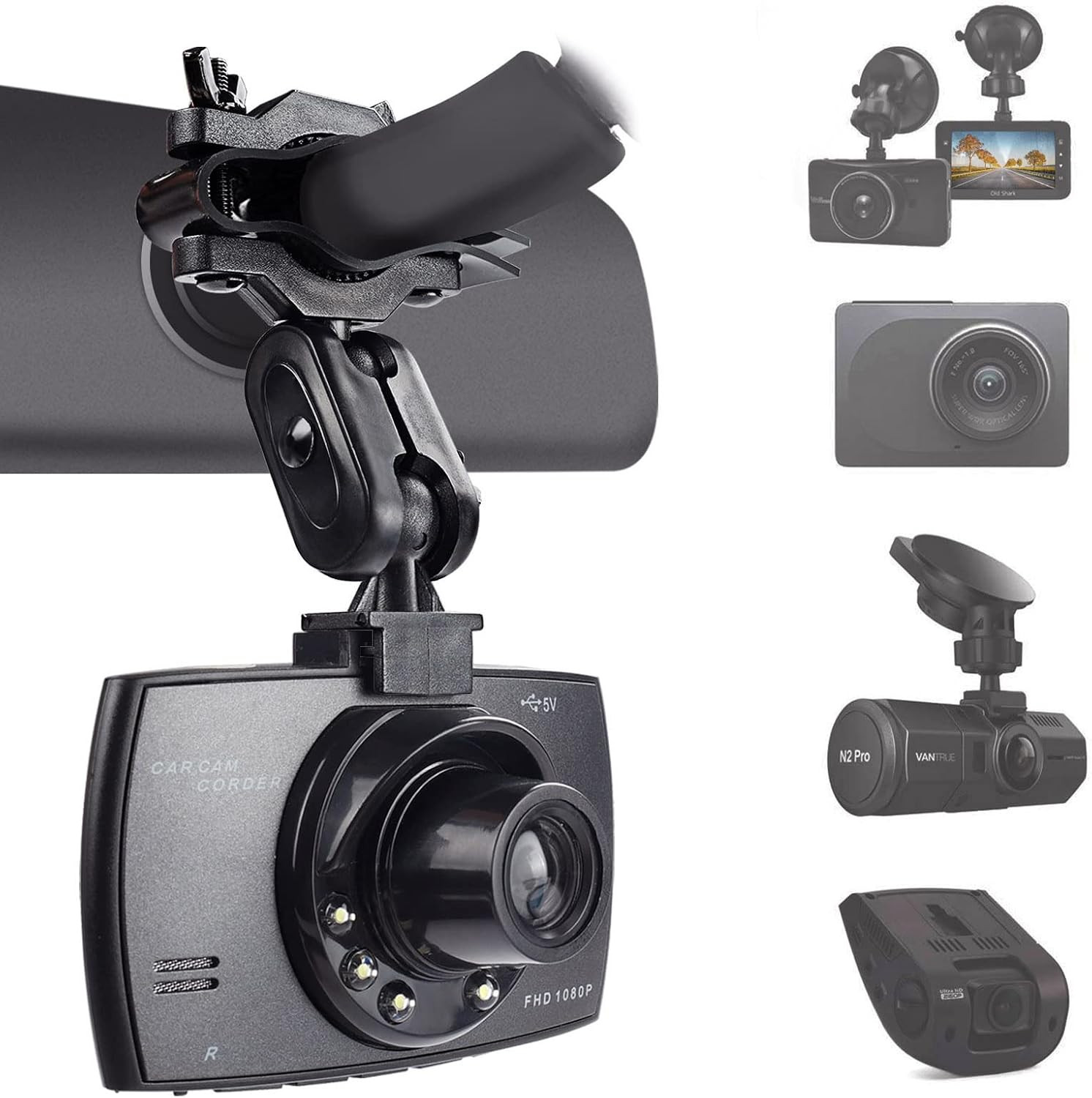 Dash Cam Mirror Mount Kit S60 with 10 Joints Universal for Rove Rexing Vantrue