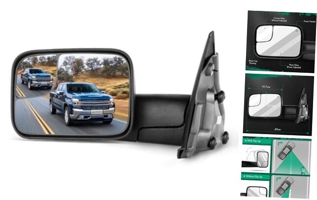 Driver Power Heated Tow Mirror for 02-08 Ram 1500 / 03-09 Ram 2500 3500