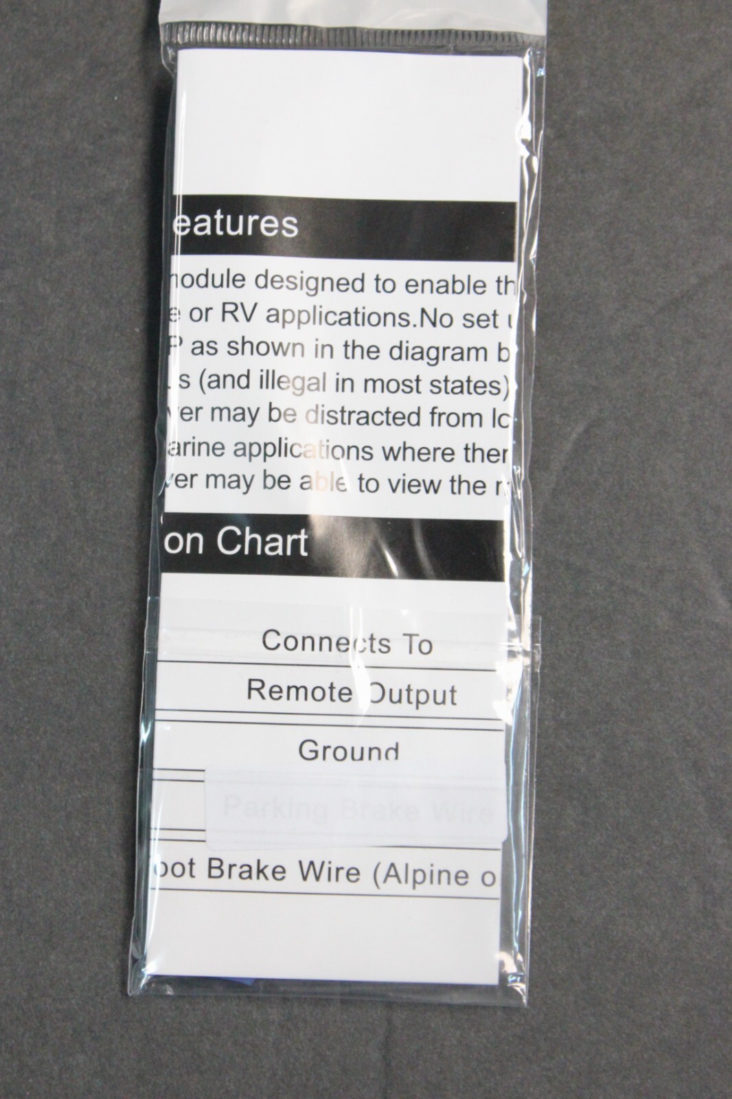 1 pcs ILX-W670 ALL Alpine Video USB Bluetooth DVD Parking Hand Brake Bypass