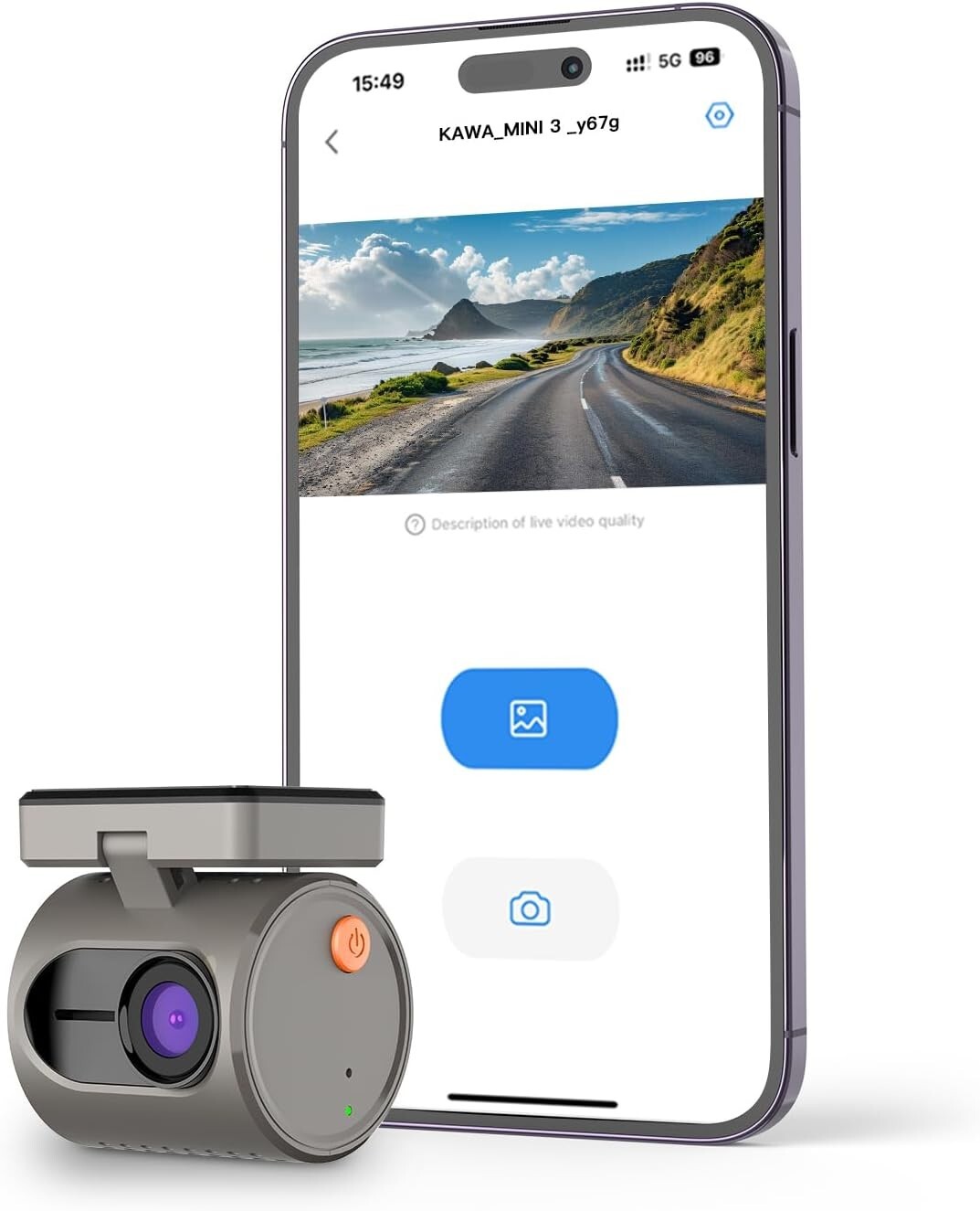 Tiny Dash Cam, KAWA 1296P QHD Mini Car Camera Dash Cam – Voice Control, WDR/3…