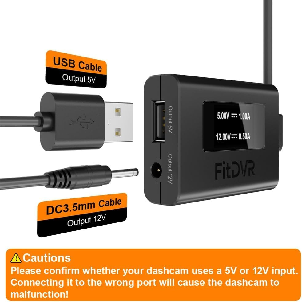 Dash Camera Power Adapter (7-Pin) for Honda and Acura, Connects to Rearview Mirr