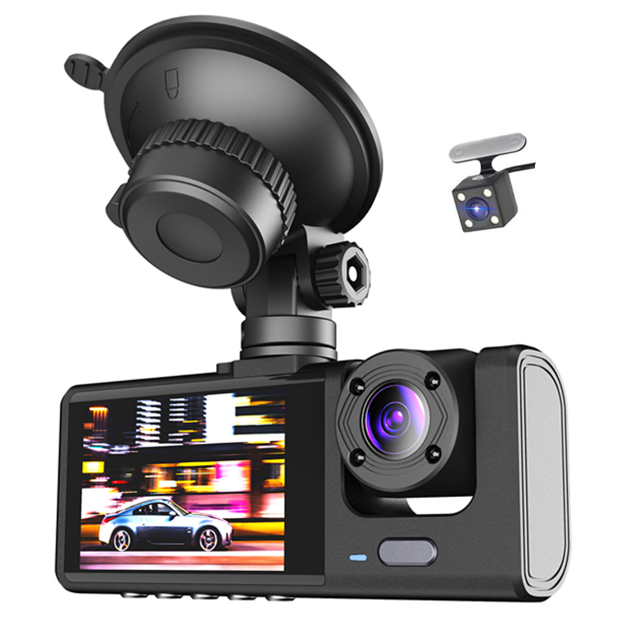 Car Dash Cam DVR 3 Lens Video Recorder Loop Recording Cam Night Vision G-sensor