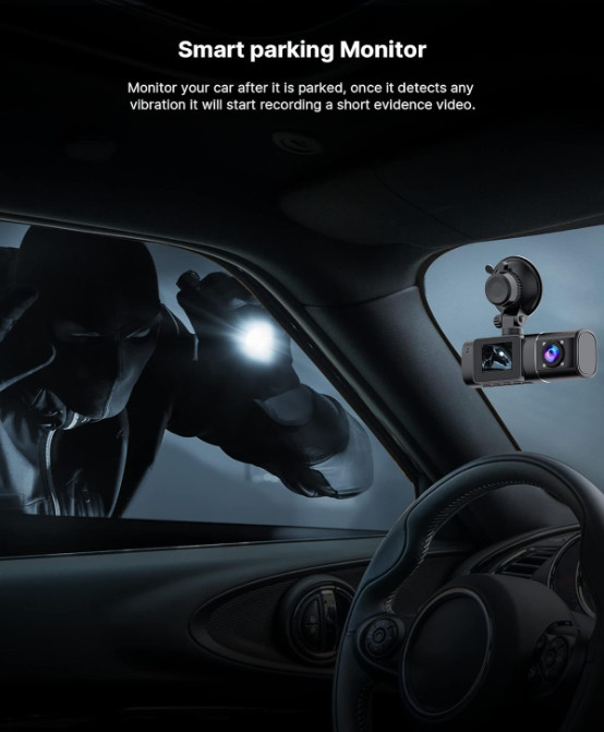 Cámara dual para coche 1080P frontal e interior, visión nocturna IR, 64GB, Nouve