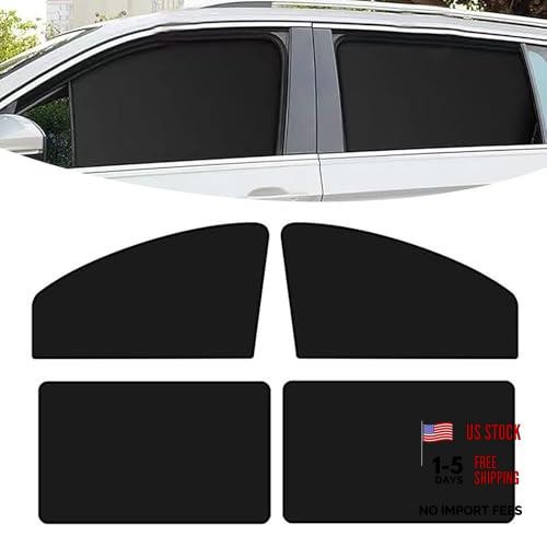 Pack of 4 Black Car Window Shades – Front Rear Side Protectors – 1 PC Black