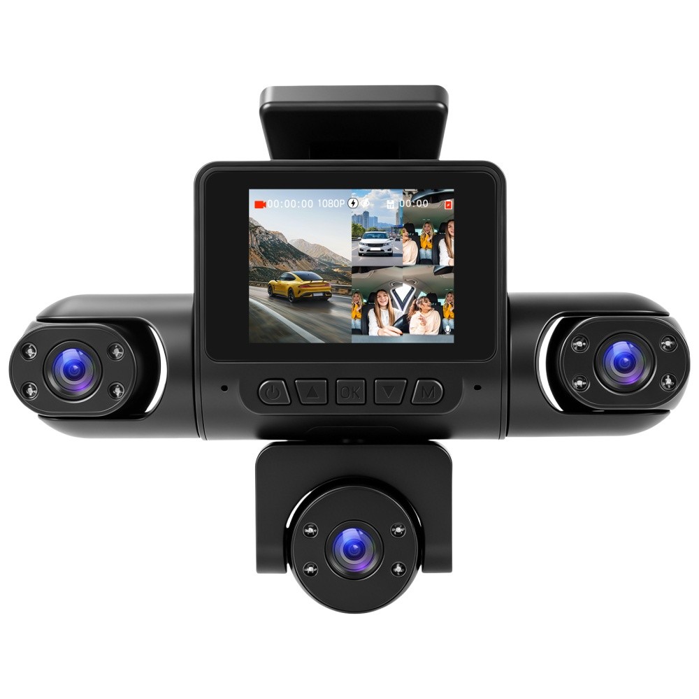 360° 1080P HD 4-Channel Dashcam Car Dash Cam Front Rear Inside Left Right