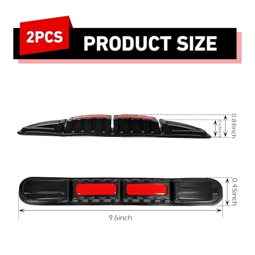 Car Bumper Guard Strips, Reflective Anti-collision Trim for Front & 2 PCS Red