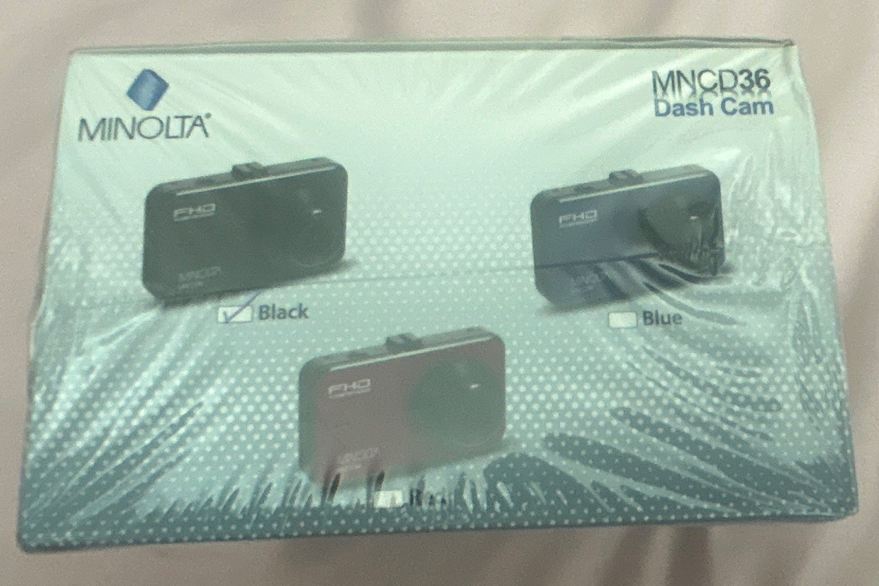 Minolta MNCD36 HD Dash Cam 1080P, 3″ LCD Screen, 16GB Memory Card Mount for Cars