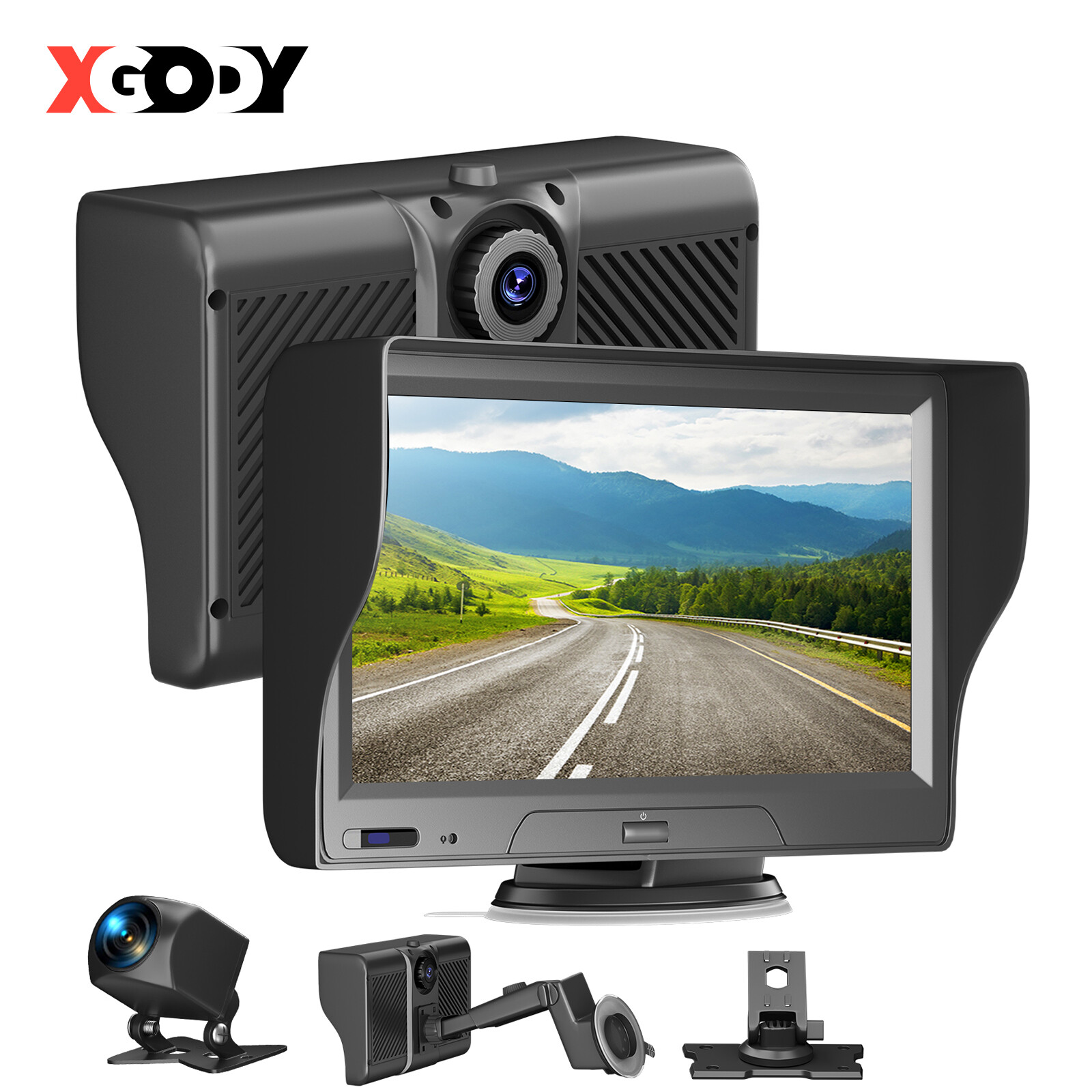 XGODY Dash Cam 4K with Wireless Apple Carplay Car Stereo Wireless Android Auto
