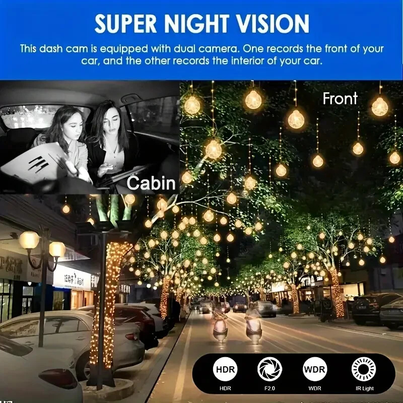 High Resolution Dual Camera Dash Cam For Cars