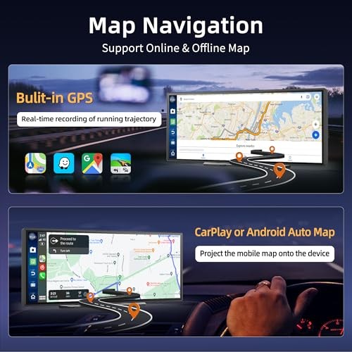 11.4″ Carplay Screen for Car with Android OS Built-in GPS Navigation Black