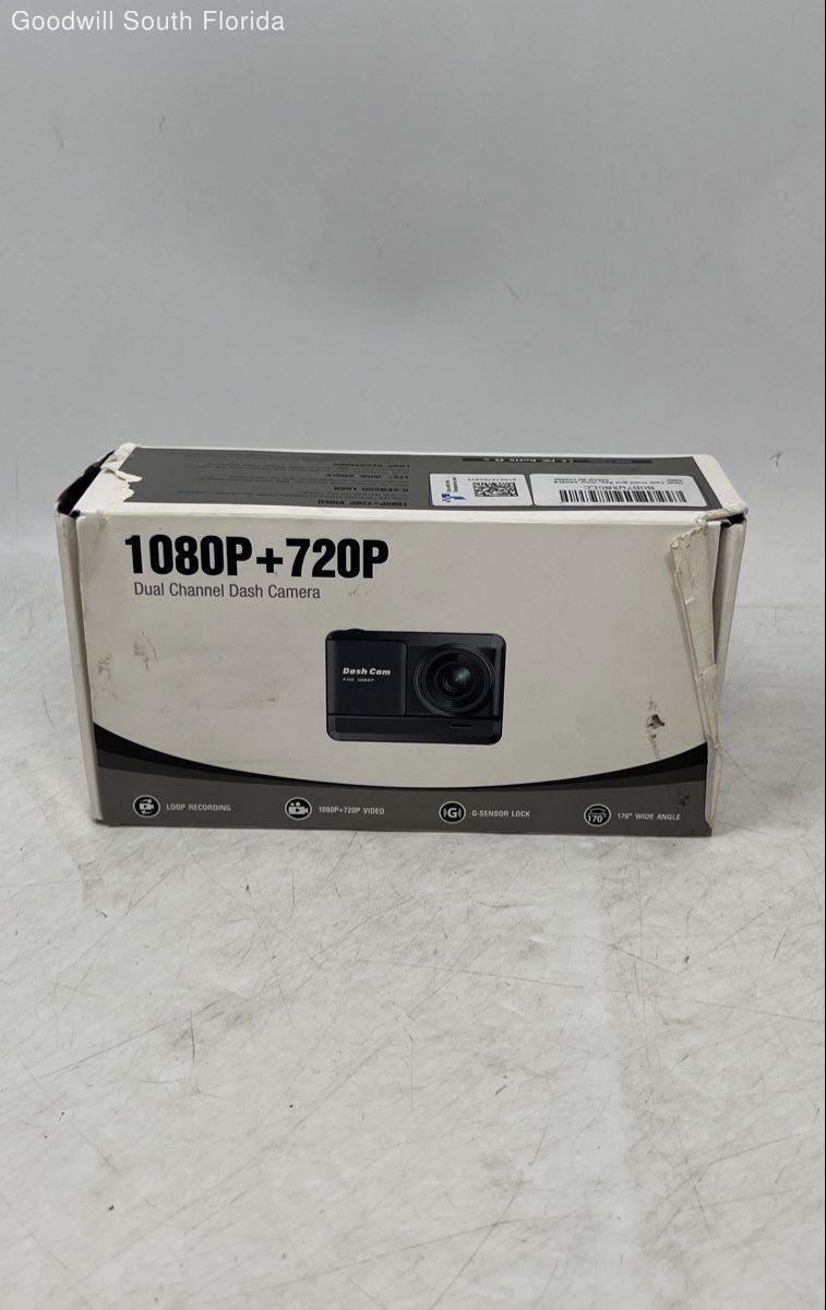 Black Dual Channel Front Rear Dash Cam Full HD 1080P + 720P Not Tested With Box