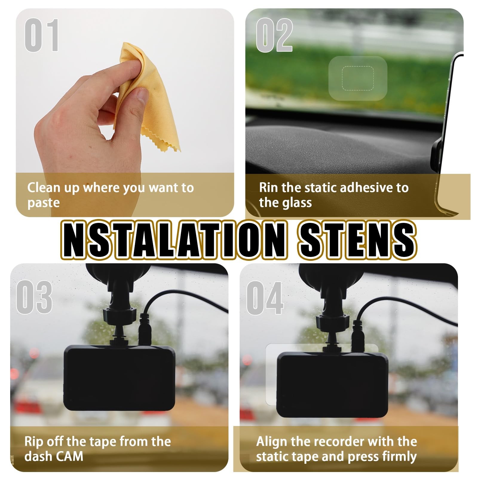 8Pcs Dashcam Windshield Sticke Clear Electrostatic Stickers Sticker 1,