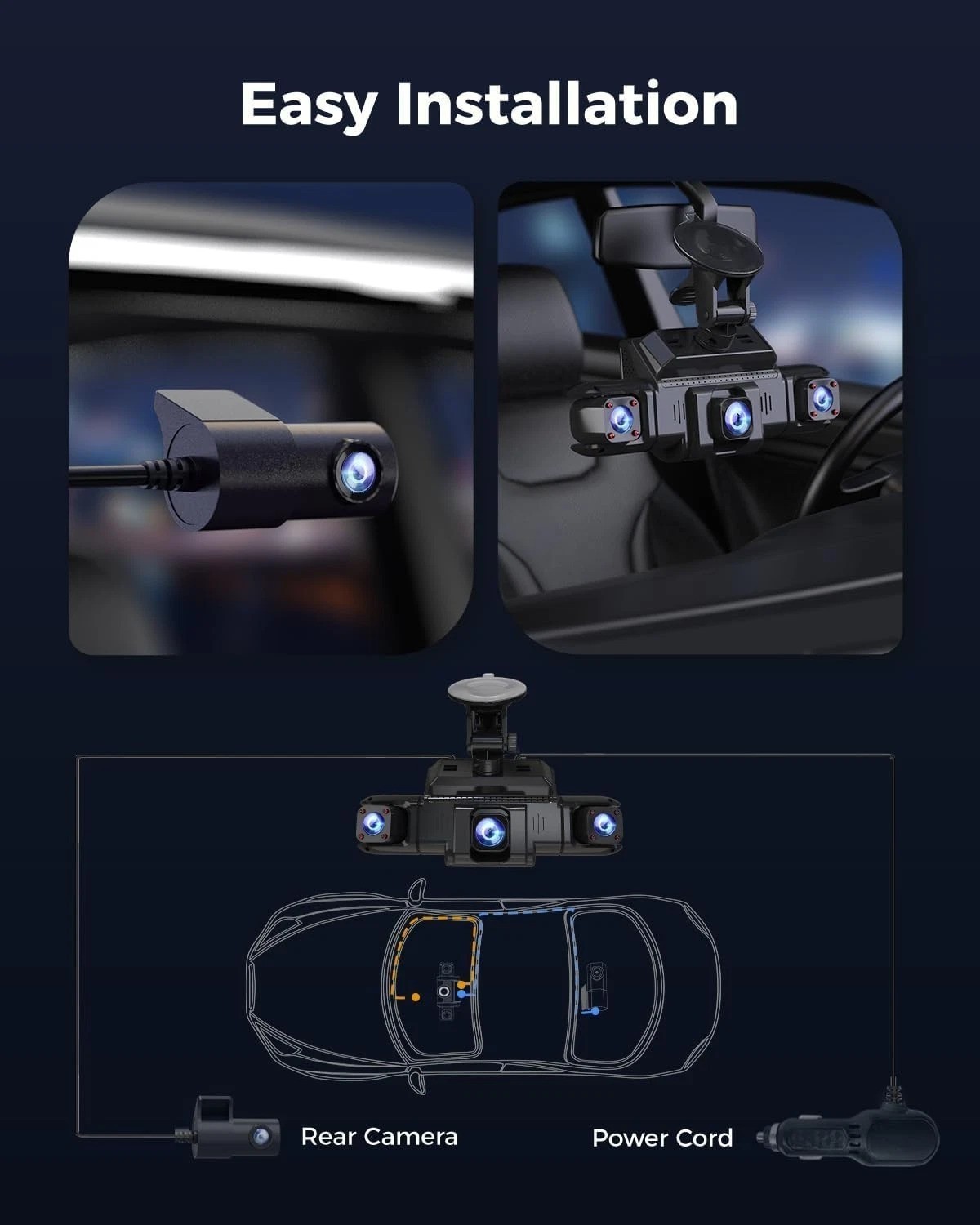 Advanced 360 View Car Dash Cam with 5G Wi-Fi, WDR & Automatic Incident Detection