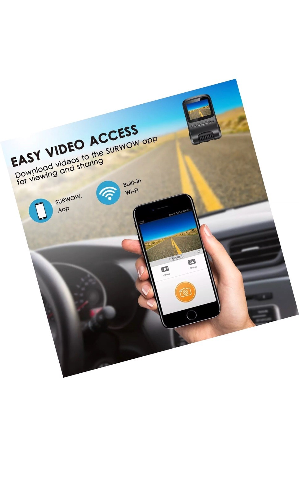 NO Freezing-Surwow Dash Cam Dashboard Camera Recorder with Sony… 2DAY DELIVERY