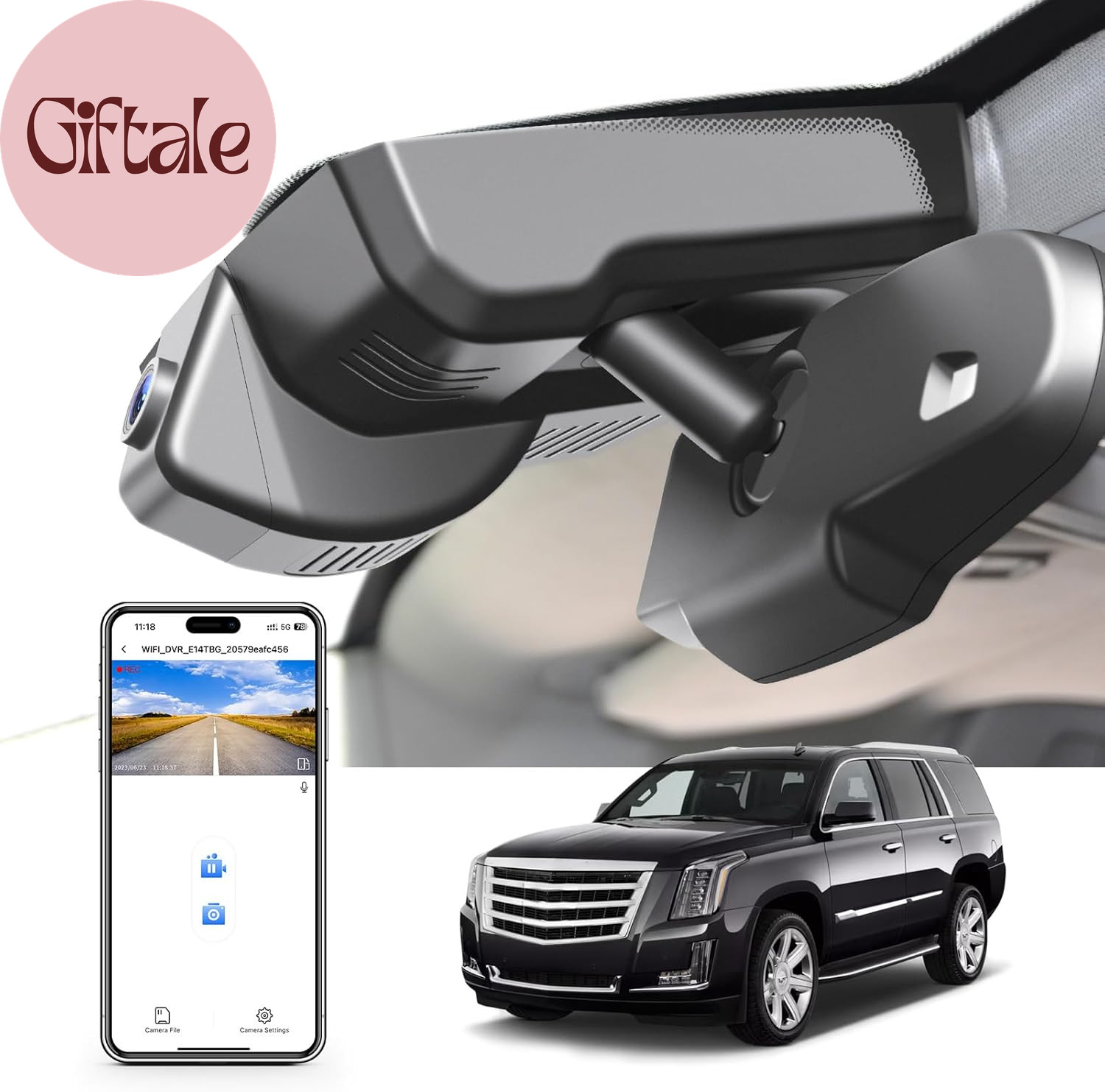 4K Dash Cam for Cadillac Escalade/Escalade ESV 2015-2020(Model B), Base Standard
