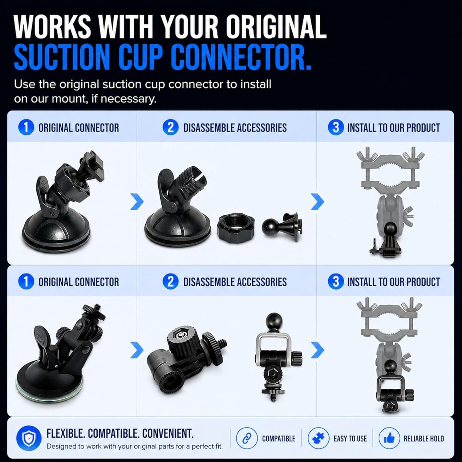 Universal Dash Cam Mount for Rove R2-4K, R2-4K Pro, R2-4K Dual, Redtiger Dash