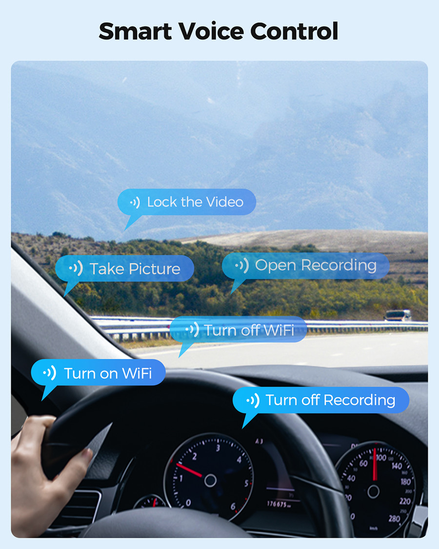 AZDOME 12″ Rearview Mirror Dash Cam GPS WIFI 2K+1080P Dual Touch Screen Car DVR