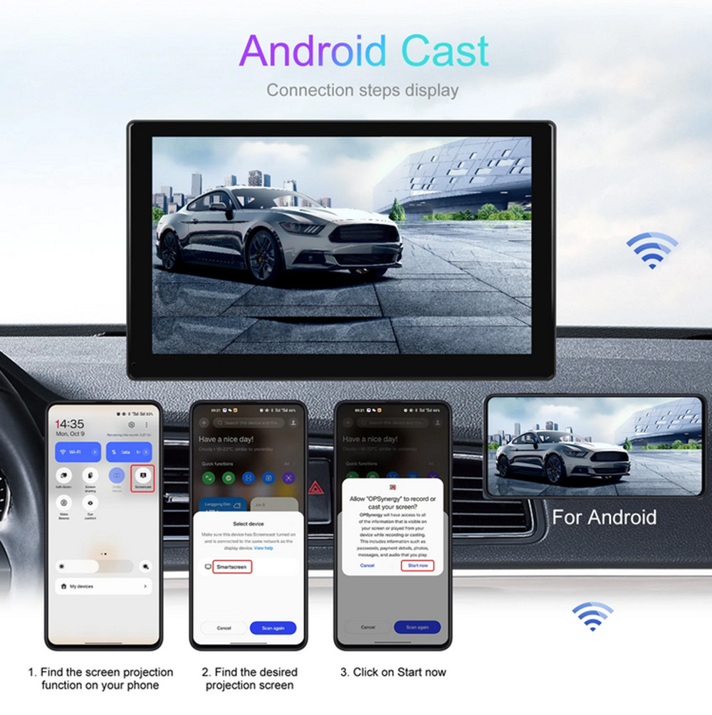 Car Dash Cam Touch Screen Video Recorder Bluetooth Dual Lens DVR For Carplay 4K