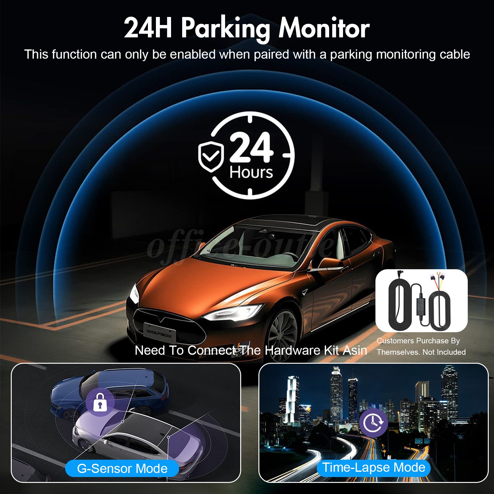 4K Dual Dash Camera with 512GB SD Card, Front and Rear Dash Camera, Black