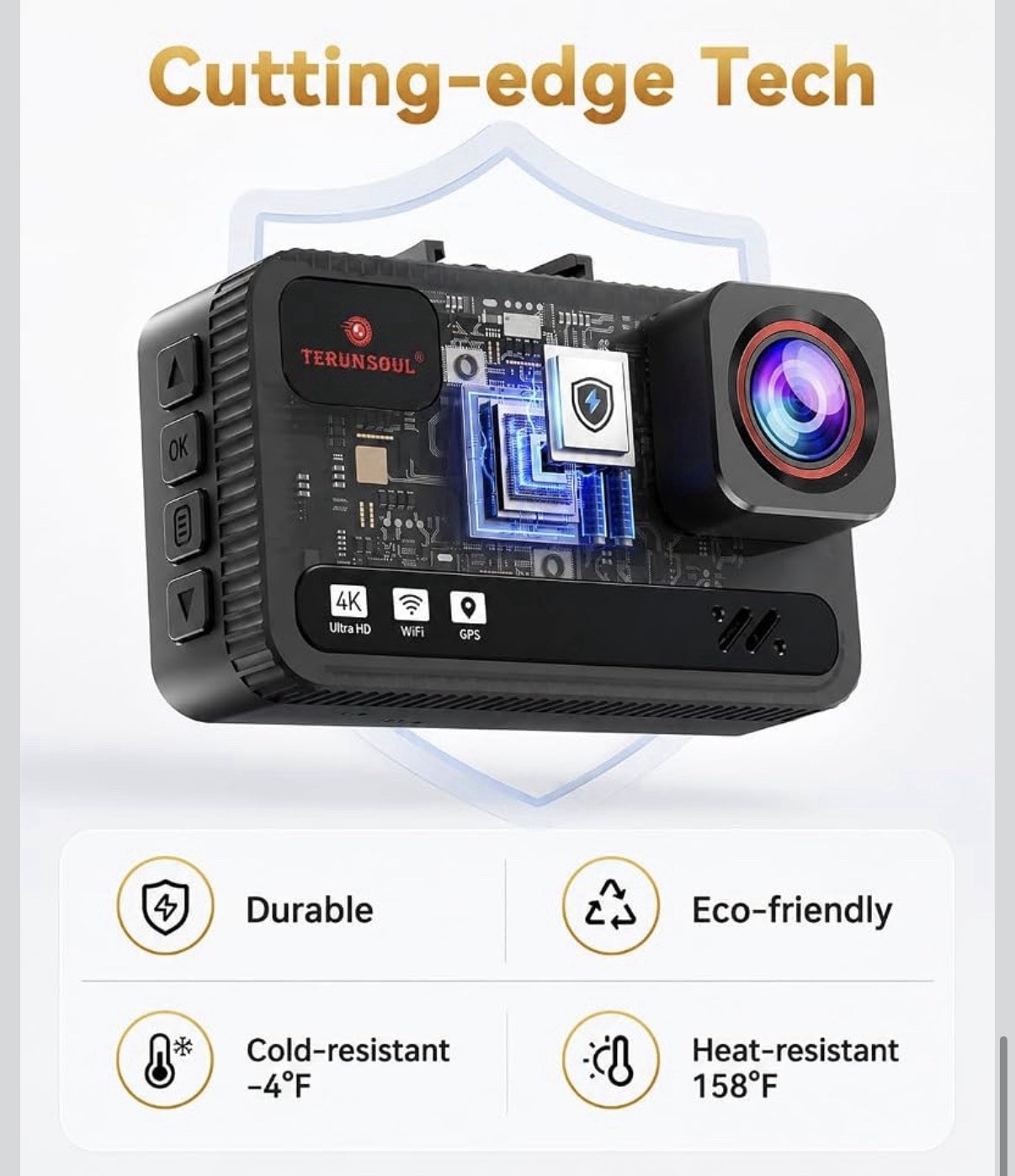 4K+4K Dash Cam Front and Rear, Free 128GB Card Included, 5.8Ghz Wifi Dash Camera