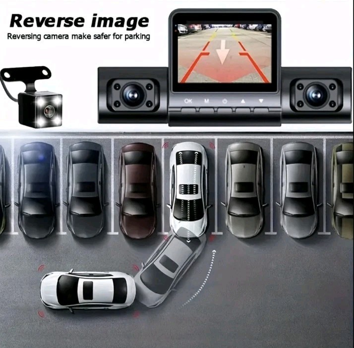 4 CAMERAS Car Dash Cam Night Vision QUAD SCREEN VIEW Front Rear Left & Right NEW