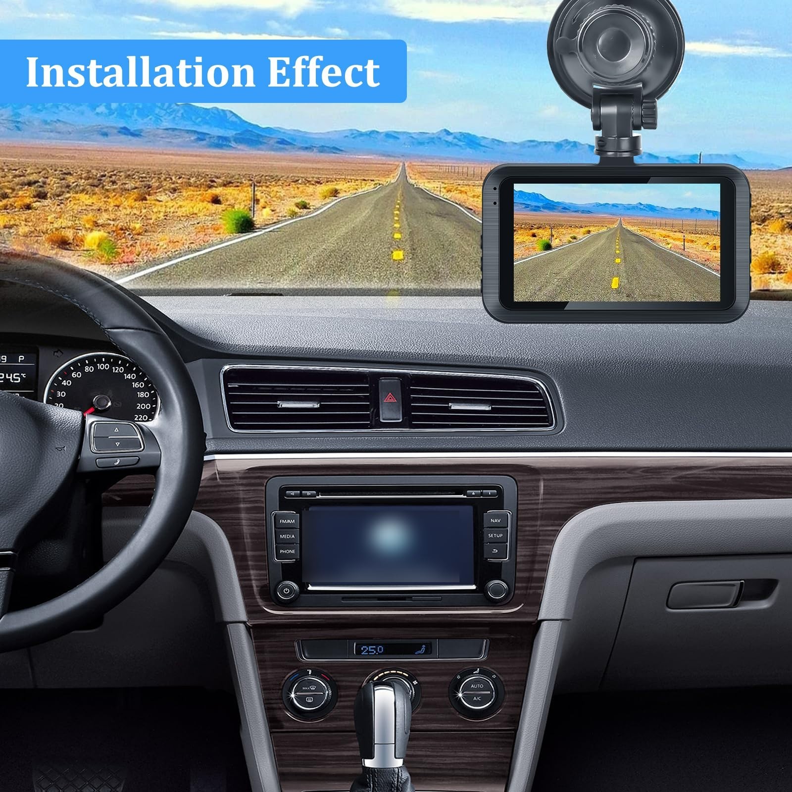 1080P Dash Camera for Car – 3″ Touchscreen, G-Sensor, Night Vision, 150° Wide An