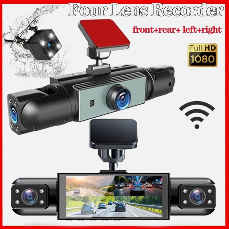 4 Channel Car Dash Cam HD 1080P WiFi DVR Video Driving Recorder Night Vision