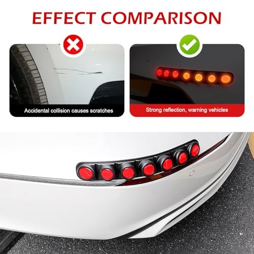 Car Bumper Protector Strips, Automotive Bumper Reflective Anti 2 PCS Red