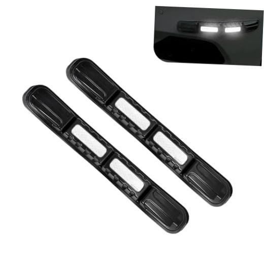 Car Bumper Guard Strips, Reflective Anti-collision Trim for Front & 2 PCS White