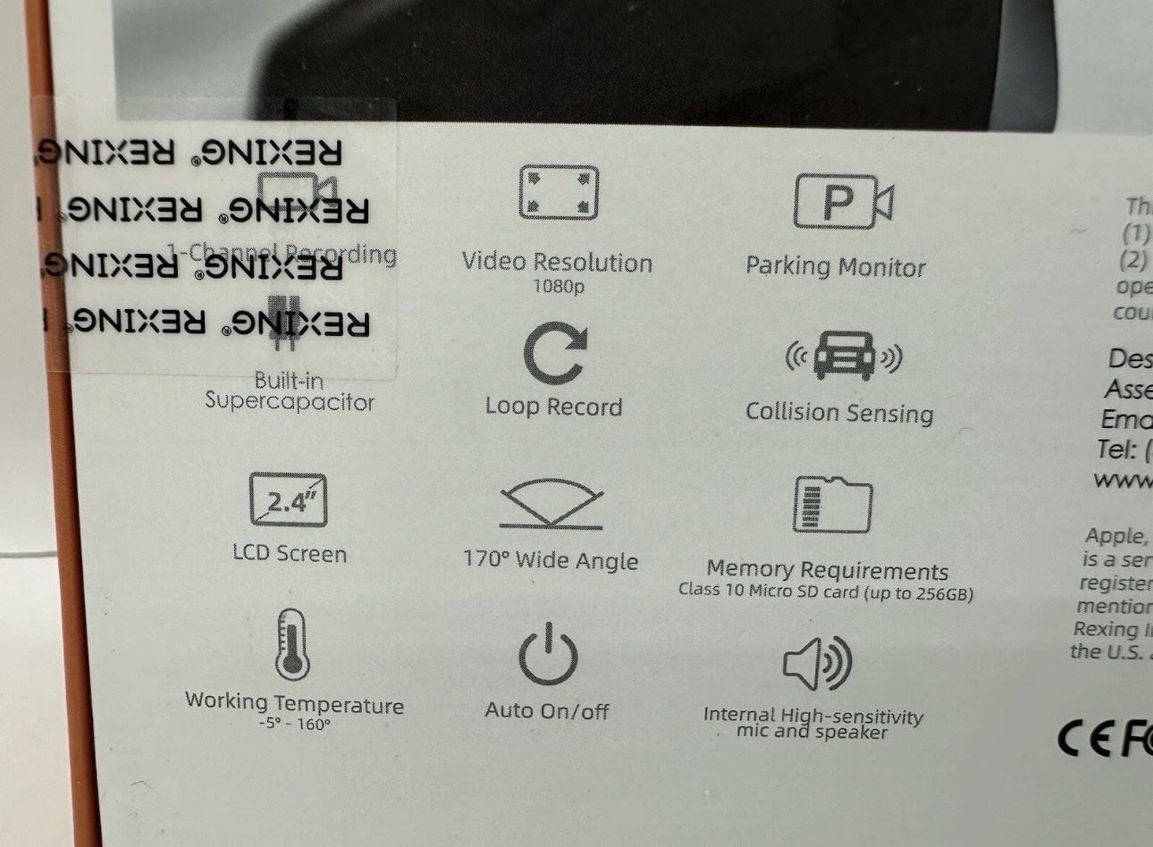 Rexing V1 Front Facing Dash Cam 1080p w/ 32GB SD Card, Collision Sensing, Auto