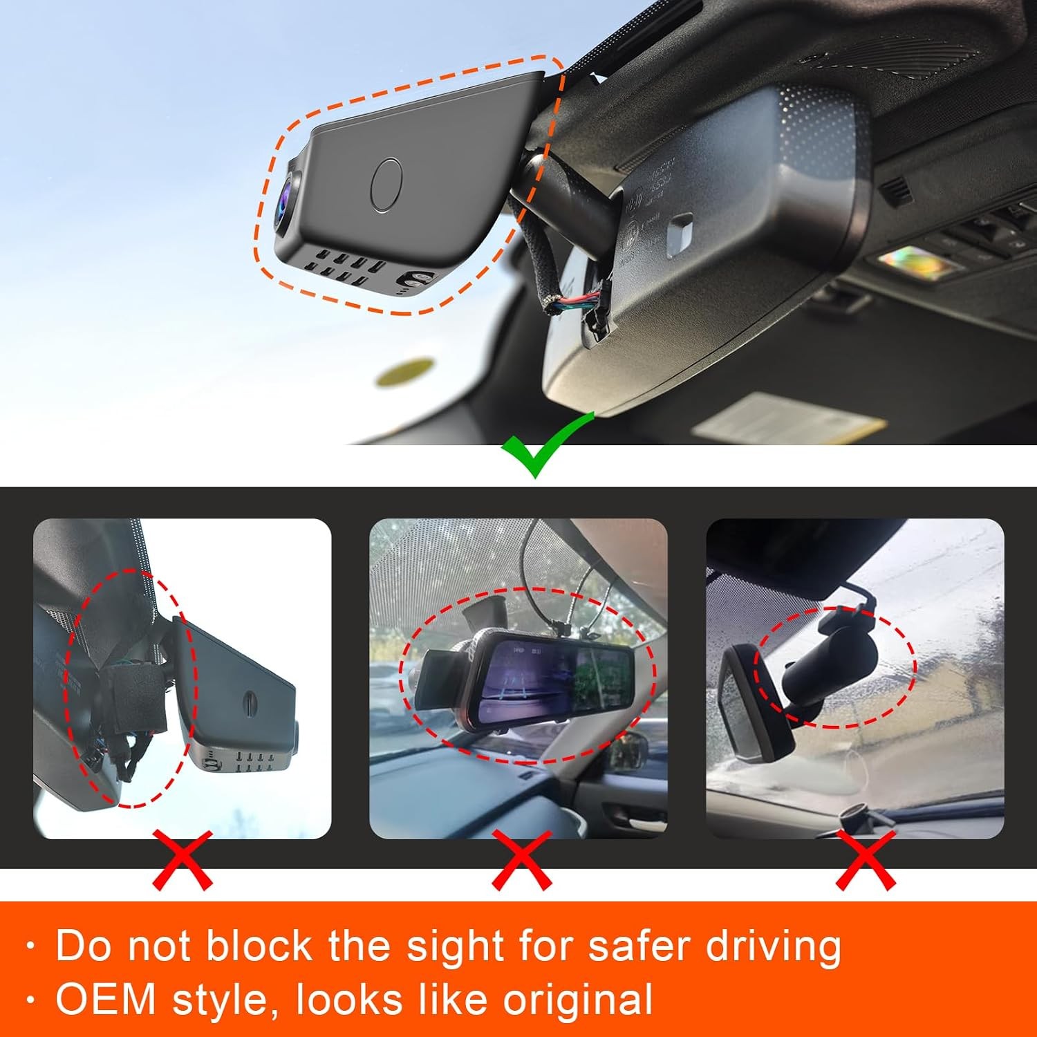 Mangoal 4K + Rear 1080P OEM Dash Cam for Ford Explorer U625 2020-2024 128GB Wifi