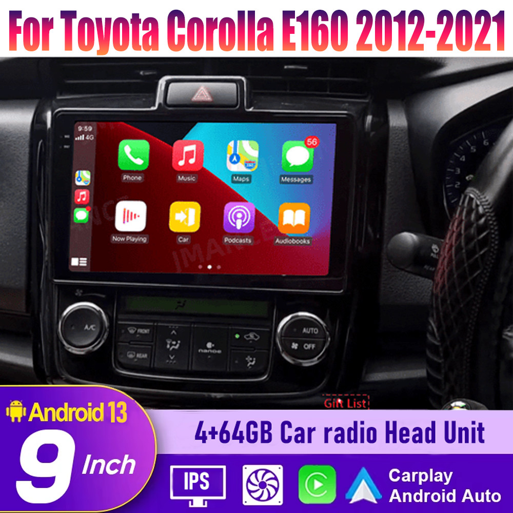 9”Carplay & Android Auto Car Radio For Toyota Corolla Axio Fielder E160 2012-21