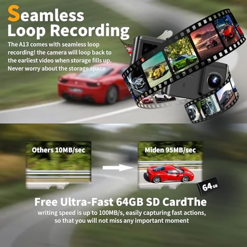Dash Cam Front and Rear: 4K Dual Channel Dash Cam – 5GHz WiFi, Dash Camera for