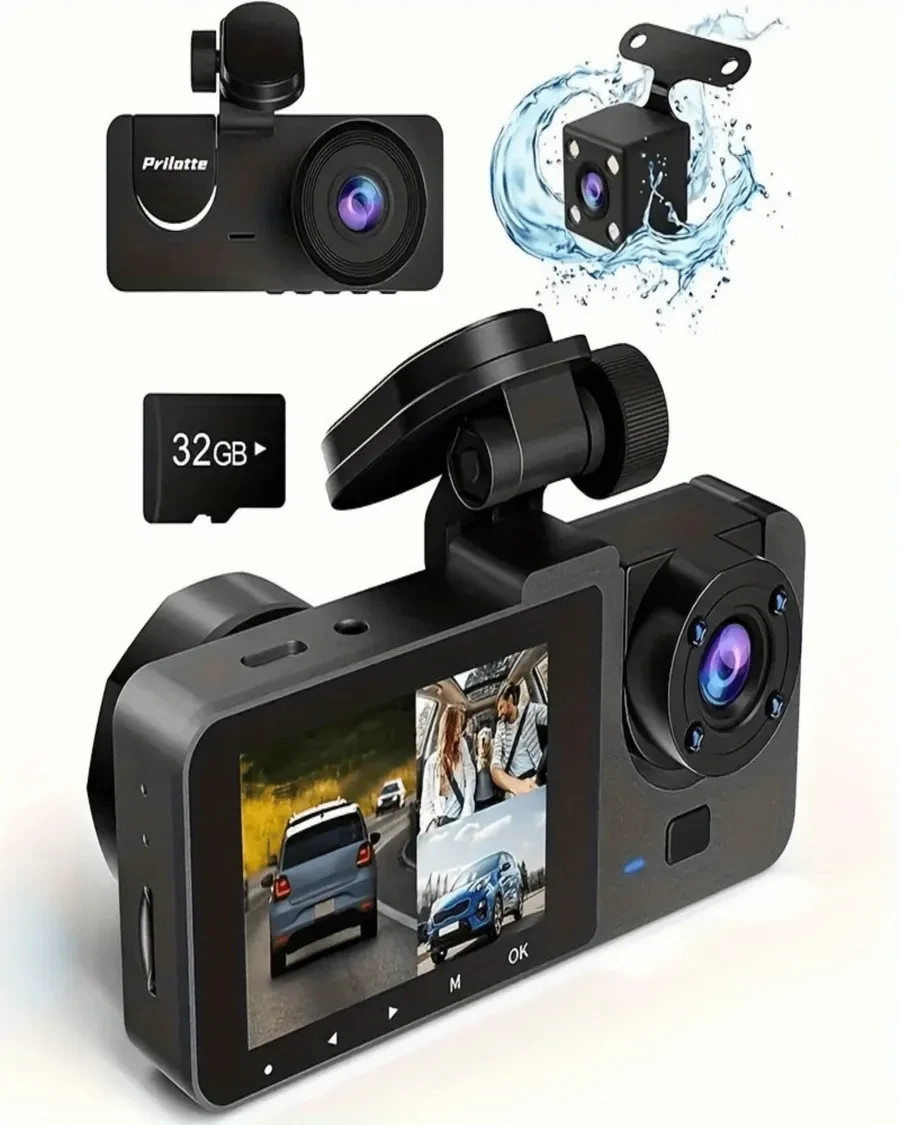 Dash Camera For Cars,4K Full UHD Car Camera Front Rear With Free 32GB SD Card,Da