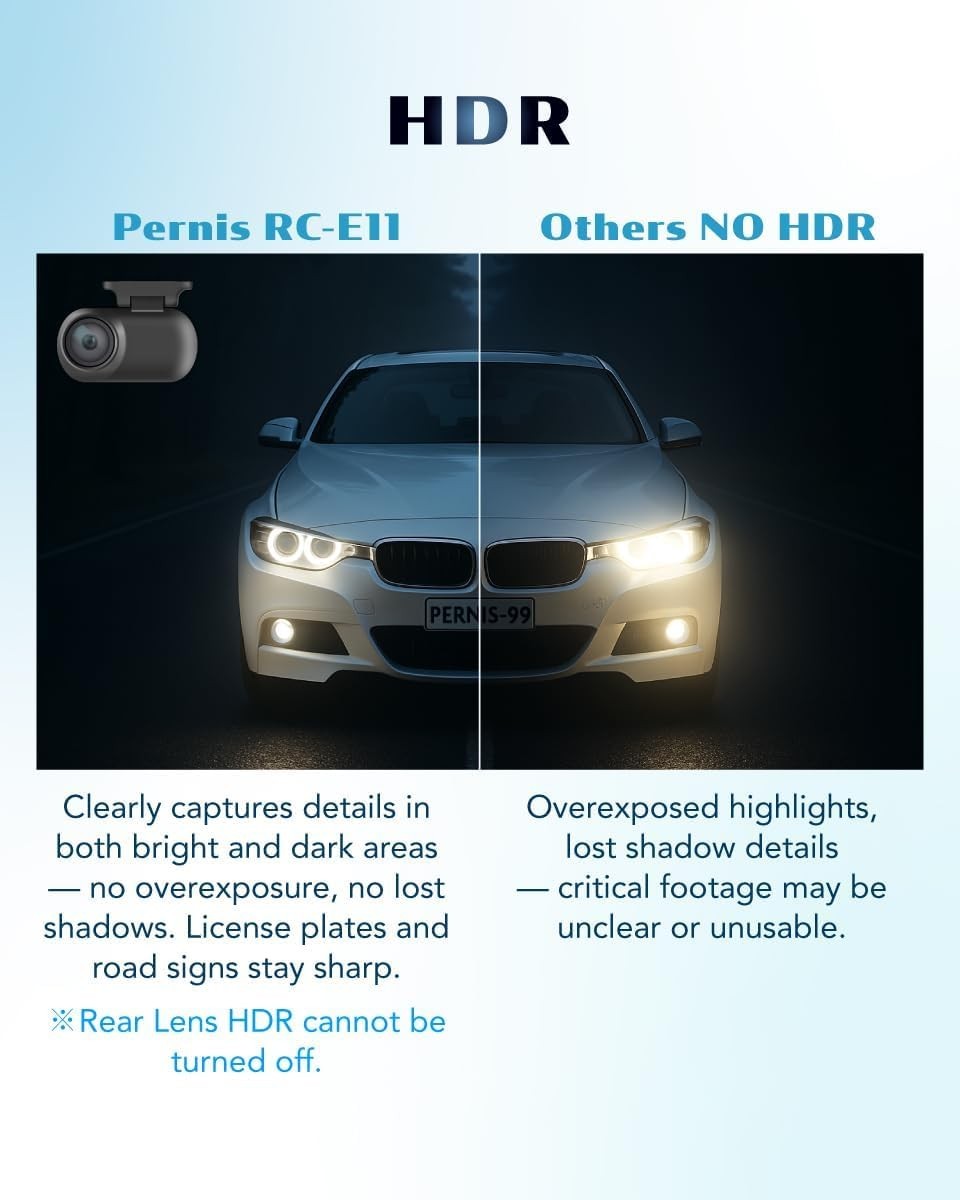 PERNIS 4K Dash Cam Front and Rear, STARVIS Sensor, Free Card Included, 2.4GHz…