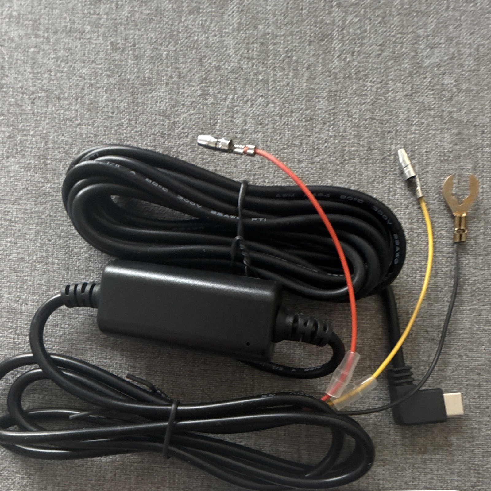 3-Lead Dash Camera Hardwire Kit USB-C Power Cable w/ Inline Module & Fuse Taps