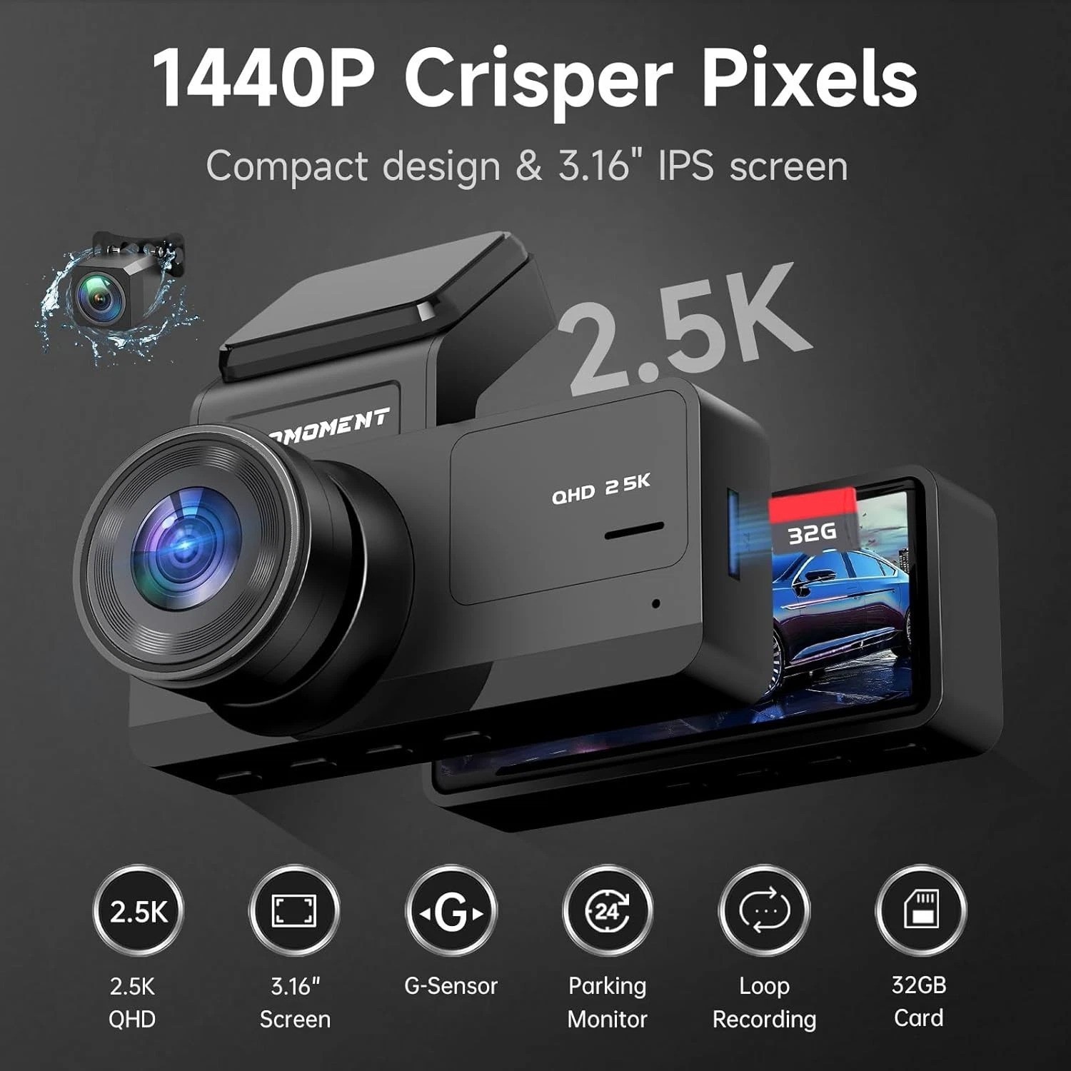 170° Wide Angle Car Camera with G-Sensor & 32GB Storage – Perfect for Safety