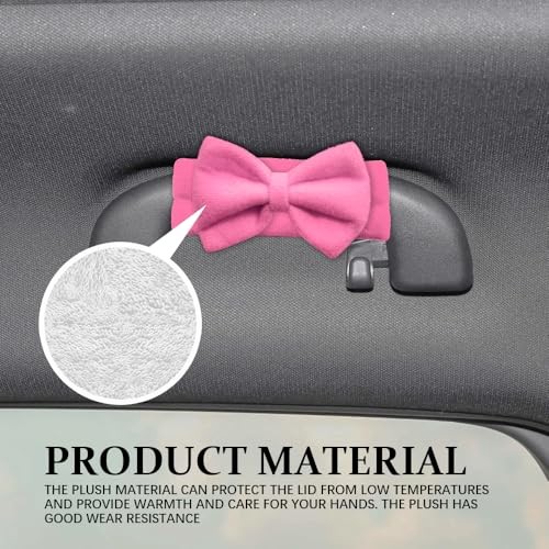 Car Inside Grab Handle Cover, Cute Soft Plush Car Roof Handle Protection Pink