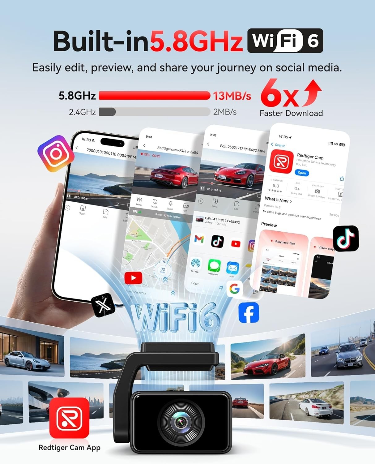 Compact 4K Dash Cam with Night Vision & Voice Control – Complete Vehicle Safety