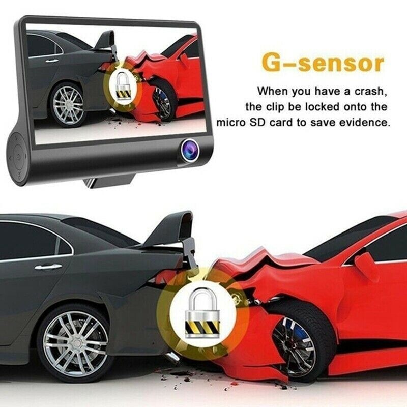 1080P 4″ Dual Lens HD Car DVR Rearview Video Dash Cam Recorder Camera G-Sensor
