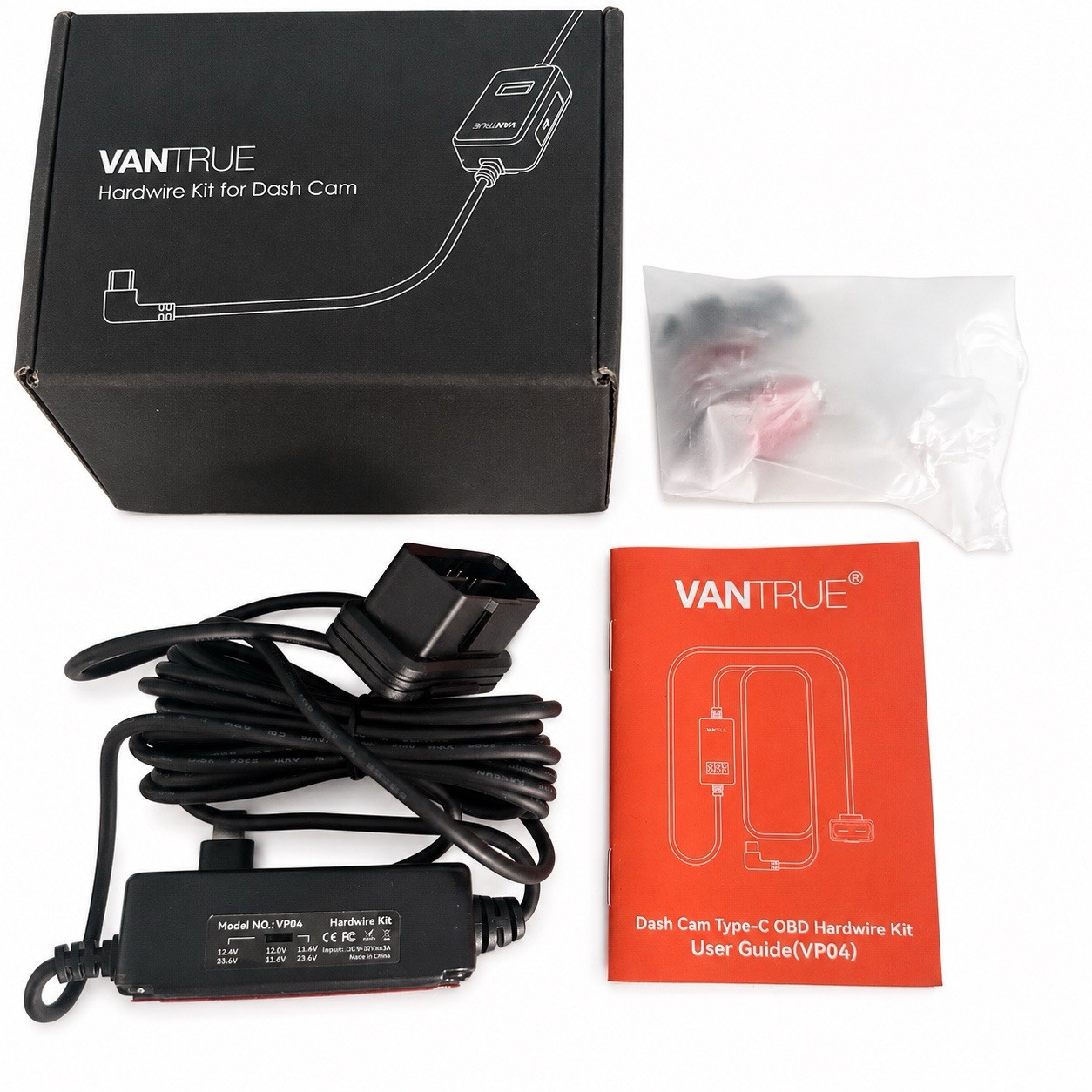 Vantrue VP04 Type-C OBD Hardwire Kit for Dash Cam 12V/24V Open Box