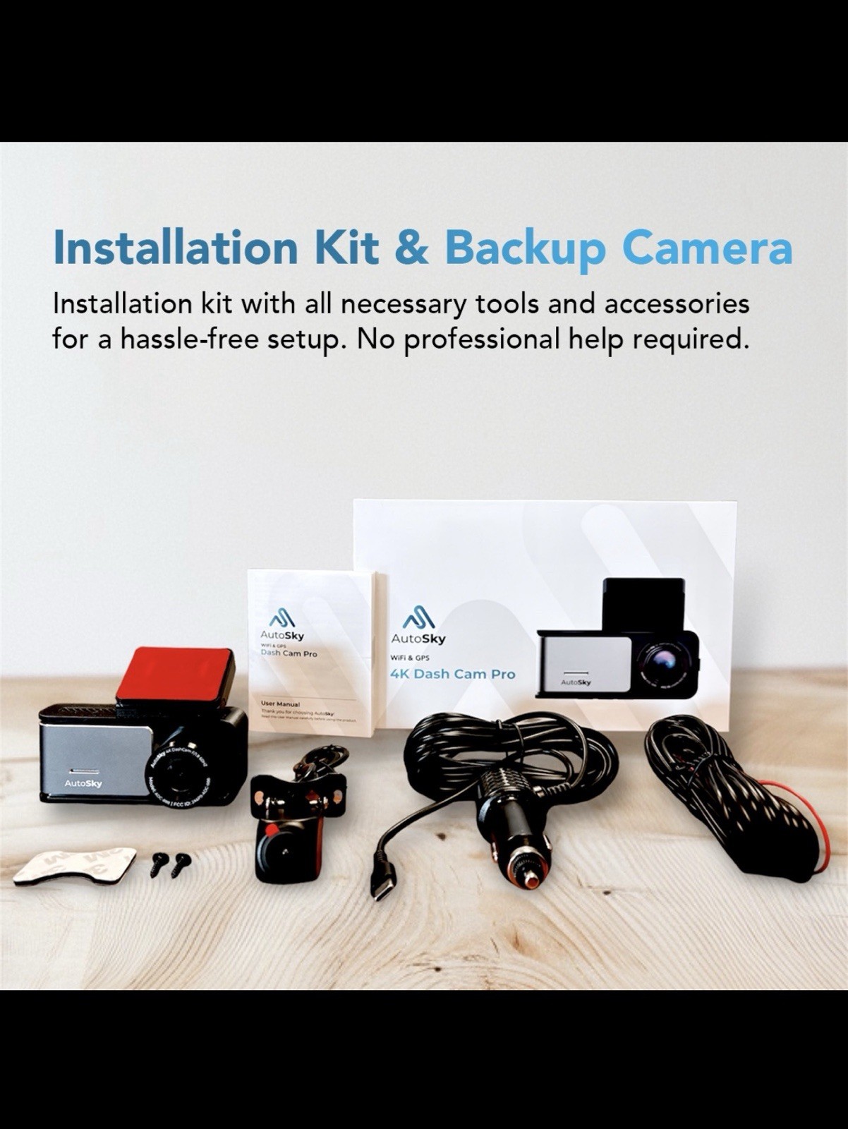 4K Dash Cam Car Camera and Rear Camera – WiFi & GPS