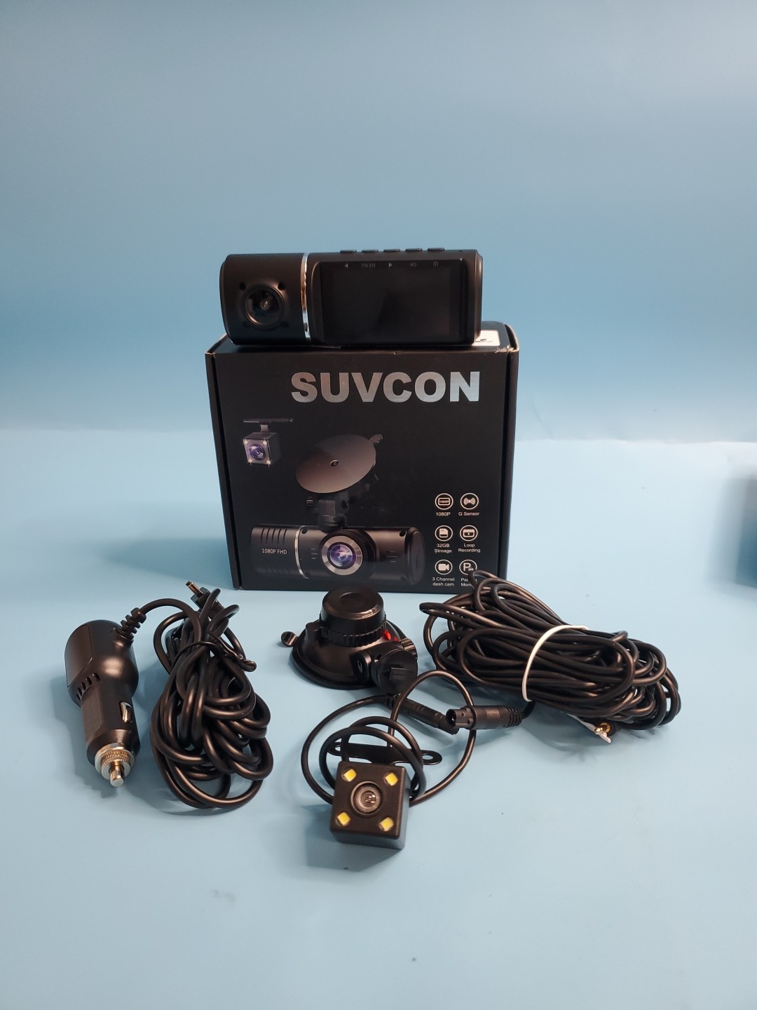 SUVCON 3-Channel Dash Cam – 1080P with 32GB Card