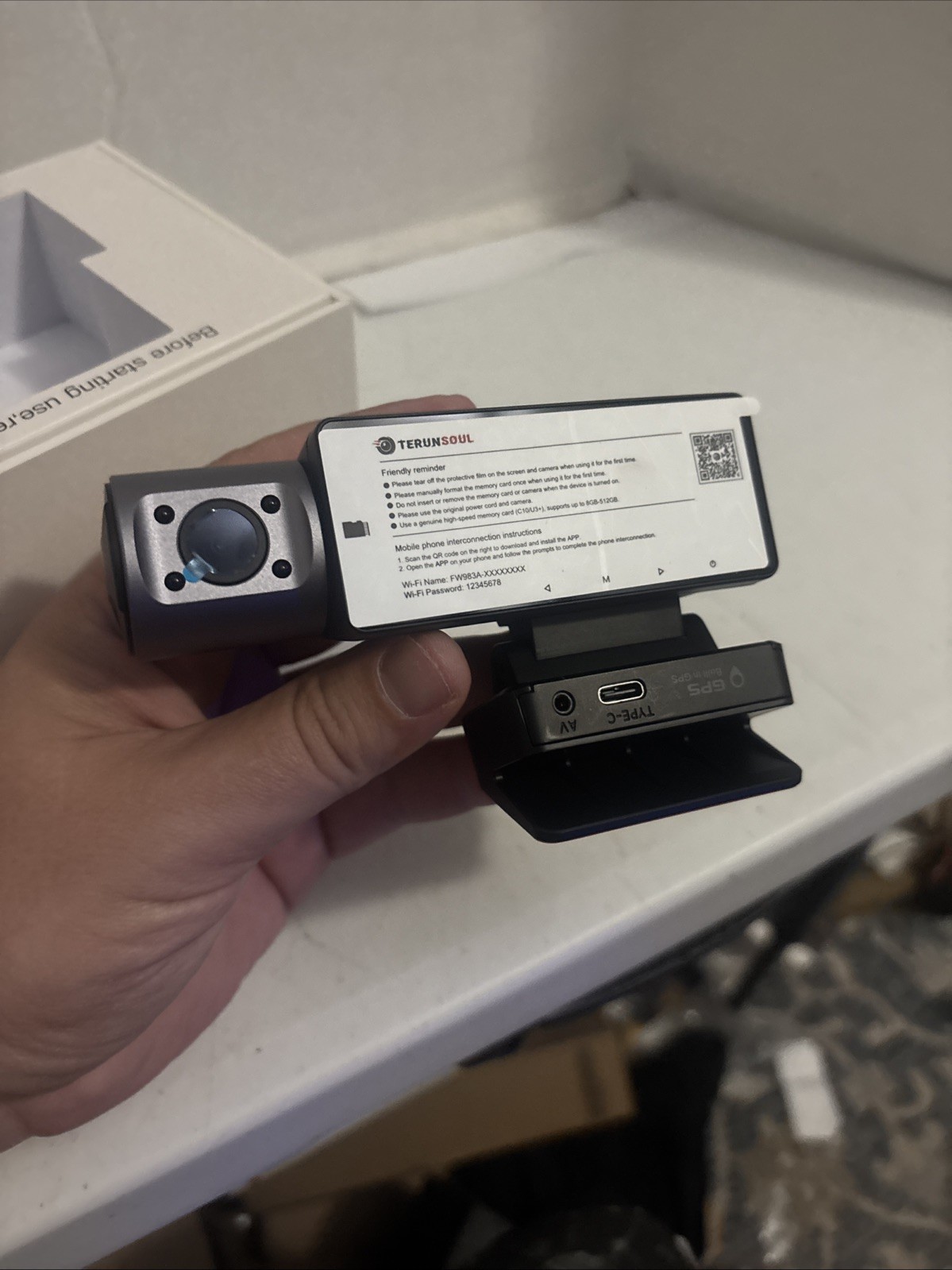 Terunsoul FW983A, 4K Ultra HD Dash Cam Front/Rear Built-in GPS WiFi W/128GB