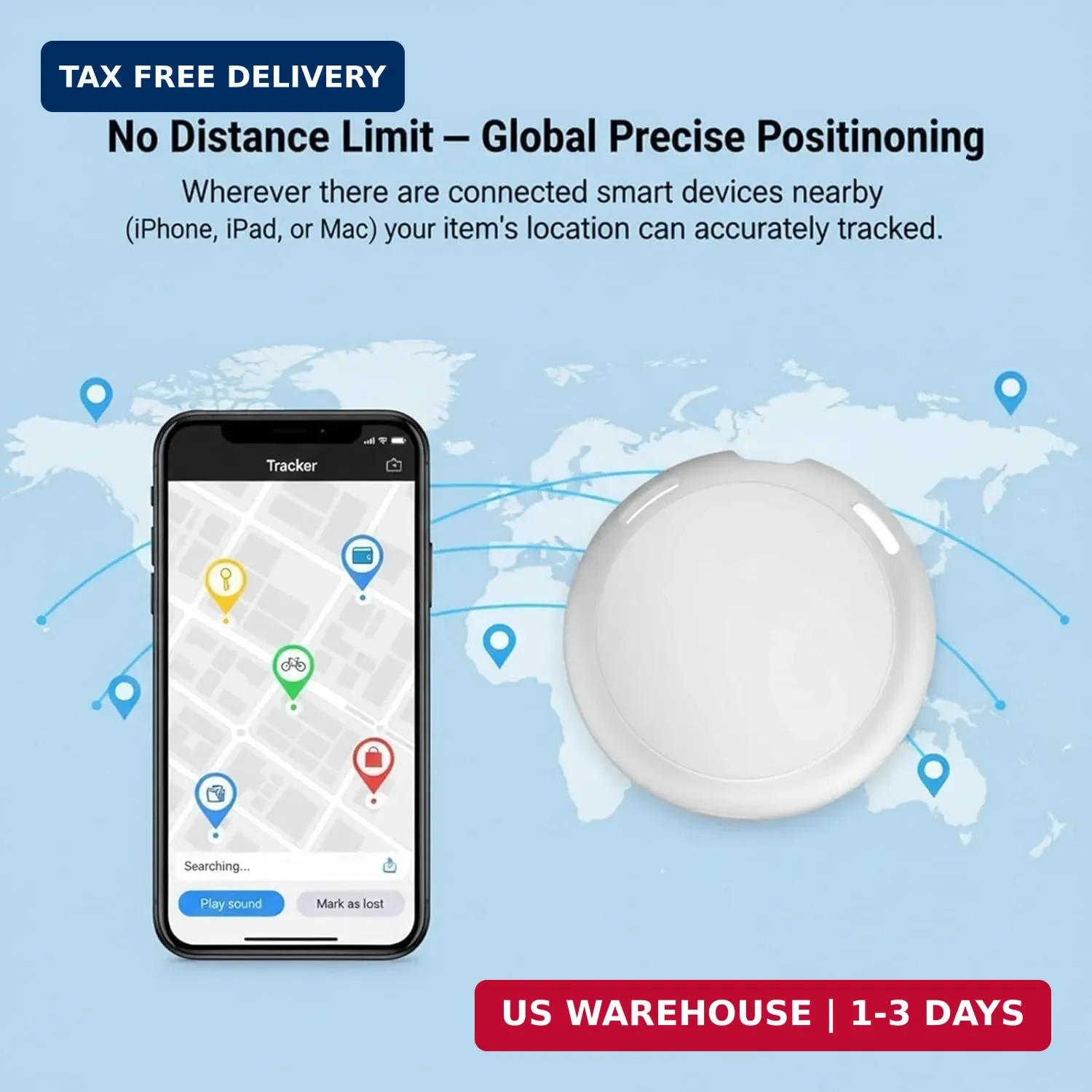 No Subscription GPS Tracker for Vehicles Work with Find My (iOS Only) Mini Track