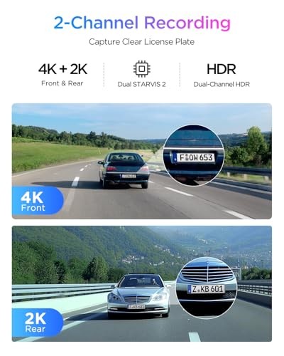 VIOFO A329S 4K 60FPS Front Rear Dash Cam STARVIS 2 WiFi 6