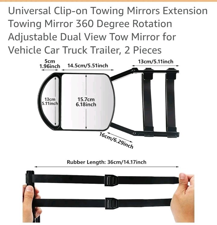 Towing Mirrors, Mirror Extensions For Towing, 360 Degree Convex Mirror A