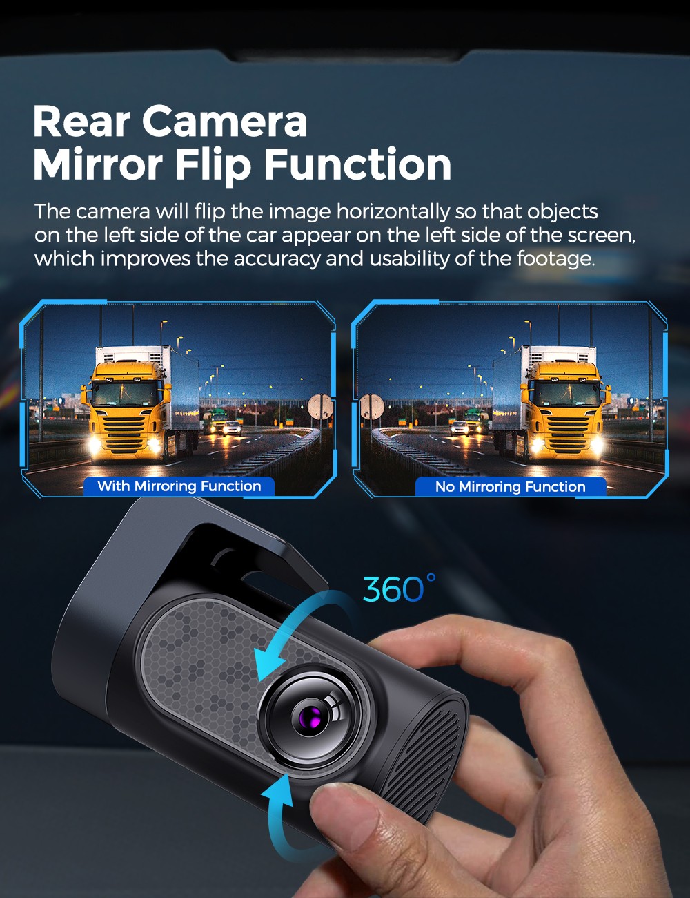 AZDOME Dual 4K+2.5K Dash Cam WiFi GPS Parking Mode ADAS 64GB Card +Hardwire-Kit